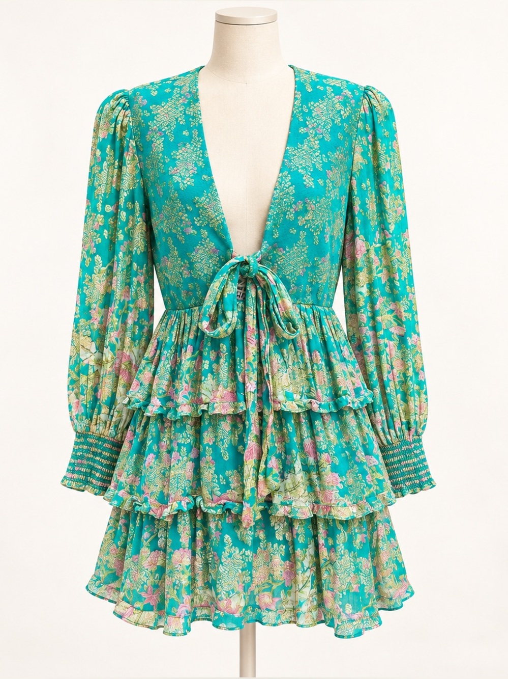 Hemant and Nandita Women's Green and Blue Dress
Size M